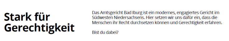 Stark für Gerechtigkeit ohne Logo und kurzer Beschreibung